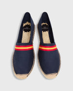 Load image into Gallery viewer, Classic Espadrille in Navy/Red/Gold Stripe