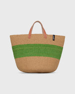Load image into Gallery viewer, Majani Market Basket in One Thick Stripe Green