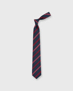 Load image into Gallery viewer, Silk/Cotton Mogador Tie in Navy/Red/Pink Stripe