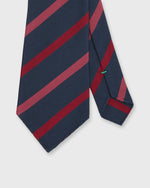 Load image into Gallery viewer, Silk/Cotton Mogador Tie in Navy/Red/Pink Stripe