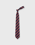 Load image into Gallery viewer, Silk/Cotton Mogador Tie in Navy/Red/Bone Stripe