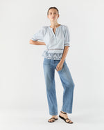 Load image into Gallery viewer, Faye Puff Sleeve Blouse in Celeste