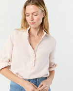 Load image into Gallery viewer, Frill Blouse in Pale Pink Silk Crepe de Chine