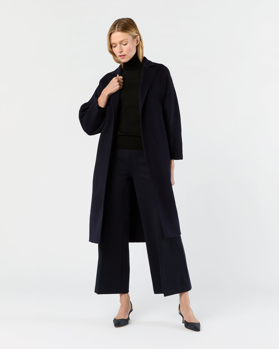 Viv Coat in Navy Double-Faced Melton | Shop Ann Mashburn