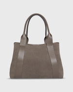 Load image into Gallery viewer, Liza Tote in Dark Taupe Suede/Leather