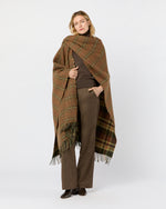 Load image into Gallery viewer, Reversible Lambswool Cape in Block Check/Windowpane Check
