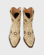 Load image into Gallery viewer, Marie Embroidered Cowboy Boot in Camel Suede