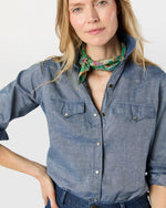 Load image into Gallery viewer, Anyway Scarf in Avocado/Multi Joan Liberty Fabric