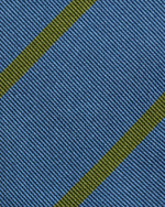 Load image into Gallery viewer, Silk Woven Tie in Pacific/Avocado Bar Stripe