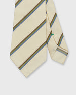 Load image into Gallery viewer, Silk Woven Tie in Bone/Blue/Green Multi Stripe