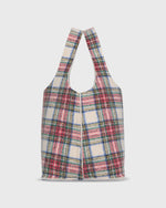 Load image into Gallery viewer, Paola Bucket Bag in White/Red Tartan Wool