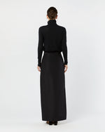 Load image into Gallery viewer, Long Pencil Skirt in Black Silk Faille