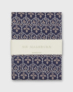 Load image into Gallery viewer, Bandana in Navy/Tan Trellis Liberty Fabric
