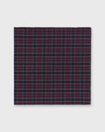 Load image into Gallery viewer, Cotton Print Pocket Square in Navy/Red Plaid Poplin
