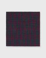 Load image into Gallery viewer, Cotton Print Pocket Square in Navy/Red Plaid Poplin