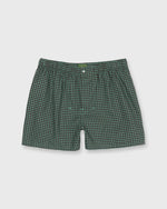 Load image into Gallery viewer, Button-Front Boxer Short in Green/Brown Gingham Twill