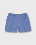 Load image into Gallery viewer, Button-Front Boxer Short in Sky/Navy Gingham Poplin