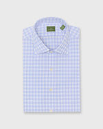 Load image into Gallery viewer, Spread Collar Dress Shirt in White/Sky Check Poplin