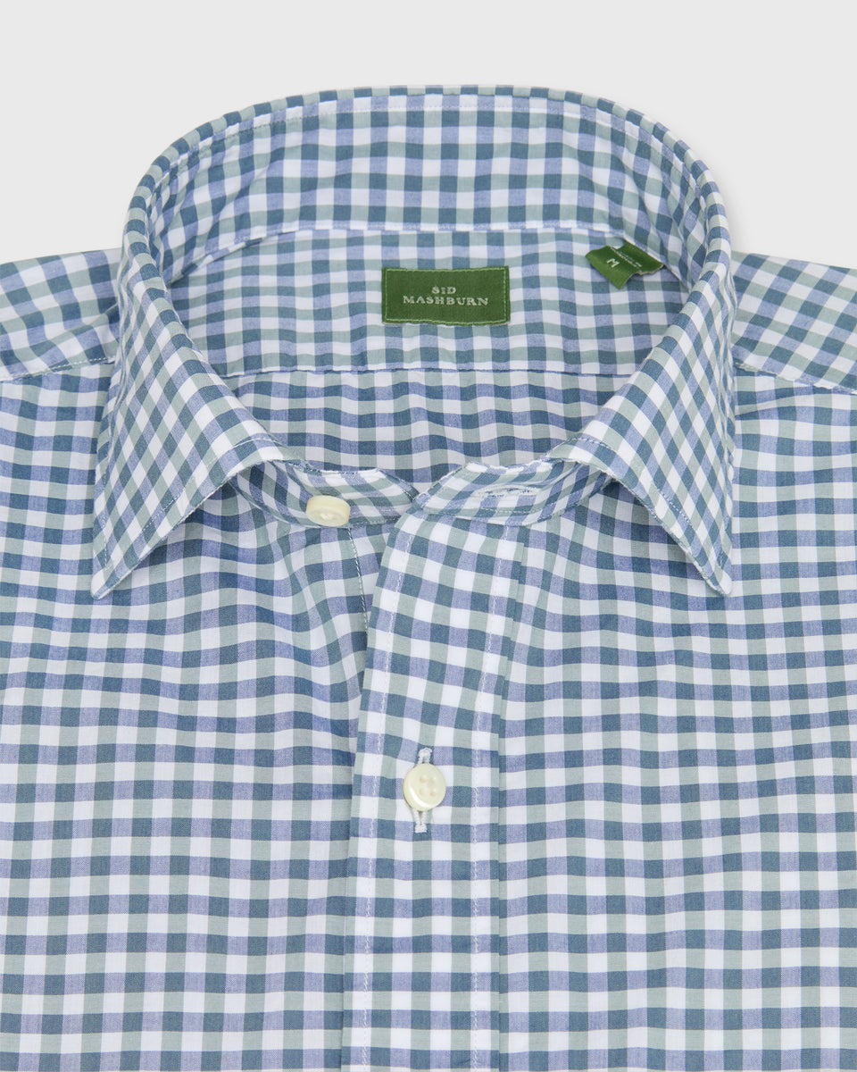 Spread Collar Sport Shirt in Bluegrass Gingham Poplin | Shop Sid