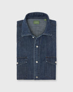 Load image into Gallery viewer, Western Work Shirt in Medium Wash Indigo Lightweight Denim