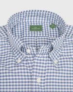 Load image into Gallery viewer, Button-Down Sport Shirt in Blue/Bone Gingham Oxford