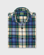 Load image into Gallery viewer, Band-Hem Work Shirt in Blue/Green/Yellow Plaid Heavyweight Flannel