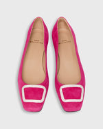 Load image into Gallery viewer, Embellished Buckle Shoe in Lipstick Suede