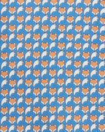 Load image into Gallery viewer, Silk Print Tie in Blue/Orange Fox