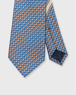 Load image into Gallery viewer, Silk Print Tie in Blue/Orange Fox