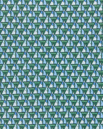 Load image into Gallery viewer, Silk Print Tie in Green/Blue Sailboat