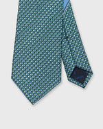 Load image into Gallery viewer, Silk Print Tie in Green/Blue Sailboat