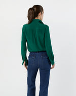 Load image into Gallery viewer, Classic Blouse in Forest Silk Crepe de Chine