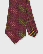 Load image into Gallery viewer, Silk Woven Tie in Burgundy/Brown/Gold Circle