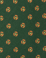 Load image into Gallery viewer, Silk Print Tie in Forest/Orange Foulard