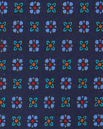 Load image into Gallery viewer, Silk Print Tie in Navy/Sky/Aegean Foulard