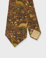 Load image into Gallery viewer, Silk Print Tie in Rust Antelope Scene