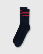 Load image into Gallery viewer, Retro Double Stripe Socks in Midnight