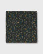 Load image into Gallery viewer, Wool/Silk Pocket Square in Green/Yellow/Tan Tapestry