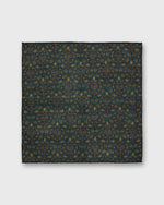 Load image into Gallery viewer, Wool/Silk Pocket Square in Green/Yellow/Tan Tapestry