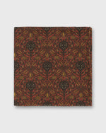 Load image into Gallery viewer, Wool/Silk Pocket Square in Orange/Yellow/Brown Tapestry