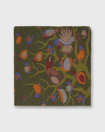 Load image into Gallery viewer, Wool/Silk Pocket Square in Green/Yellow/Blue Birds