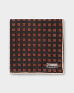 Load image into Gallery viewer, Wool/Silk Pocket Square in Brown/Orange/Scotch Square