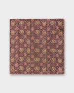 Load image into Gallery viewer, Wool/Silk Pocket Square in Brown/Yellow/Orange Paisley