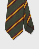 Load image into Gallery viewer, Silk Woven Tie in Olive/Brown/Gold Stripe