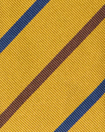 Load image into Gallery viewer, Silk Woven Tie in Gold/Blue/Brown Stripe