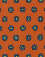 Load image into Gallery viewer, Silk Print Tie in Orange/Blue/Avocado Circle