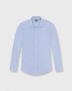 Load image into Gallery viewer, Knit Slim Fit Spread Collar Shirt in Heather Pale Blue Pique