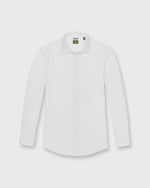 Load image into Gallery viewer, Knit Slim Fit Spread Collar Shirt in White Pima Pique
