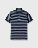 Load image into Gallery viewer, Court Polo in Navy/Heather Pale Blue Stripe Pima Pique
