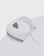 Load image into Gallery viewer, Court Polo in White/Navy/Red Pima Pique